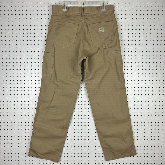 Carhartt Other - Carhartt Khaki 34x32 Flame Resistant FR Midweight Canvas Loose Fit FRB159 GKH